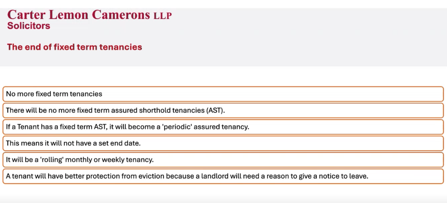 End of fix terms tennacies
