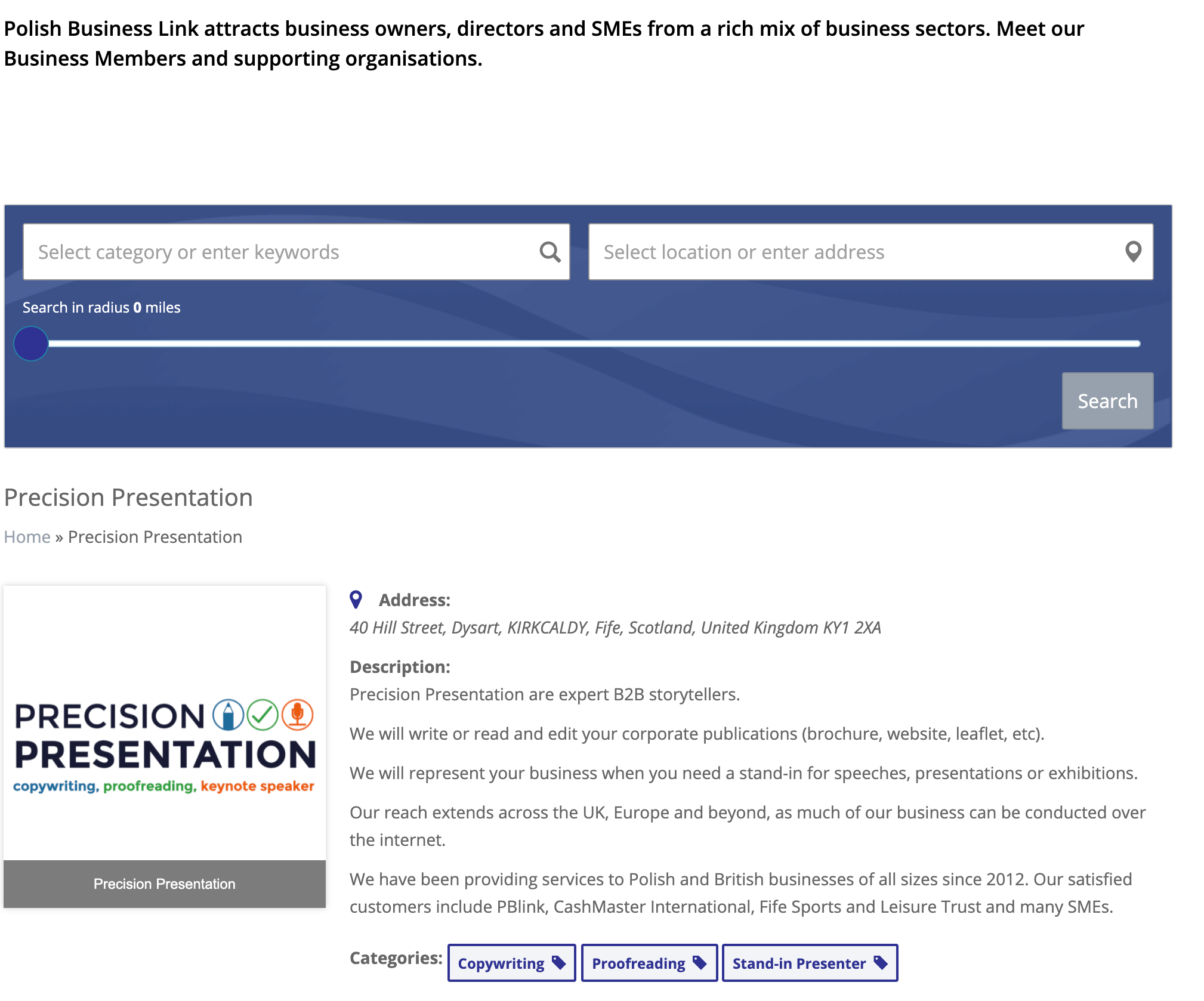 Polish Business Link Precision Presentation