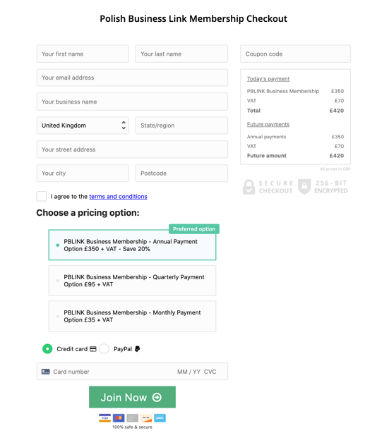 Polish Business Membership Cost
